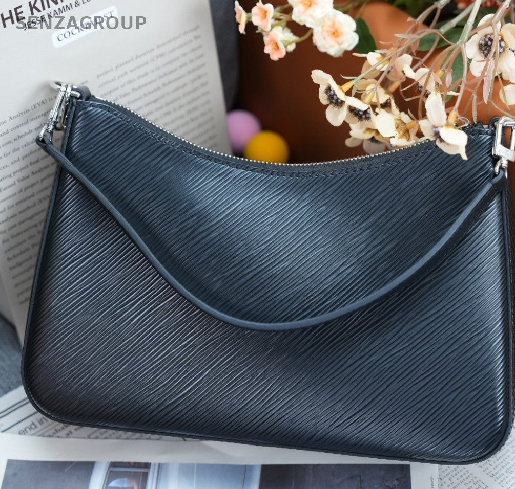 Louis Vuitton Marelle Epi Leather Crossbody Shoulder Bag Women Black