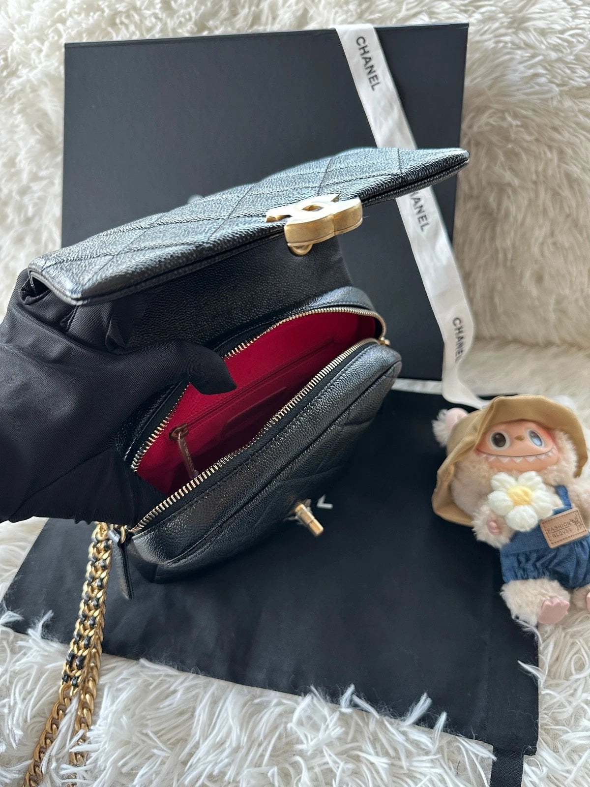 NEW CHANEL Lambskin Chain Backpack For Women