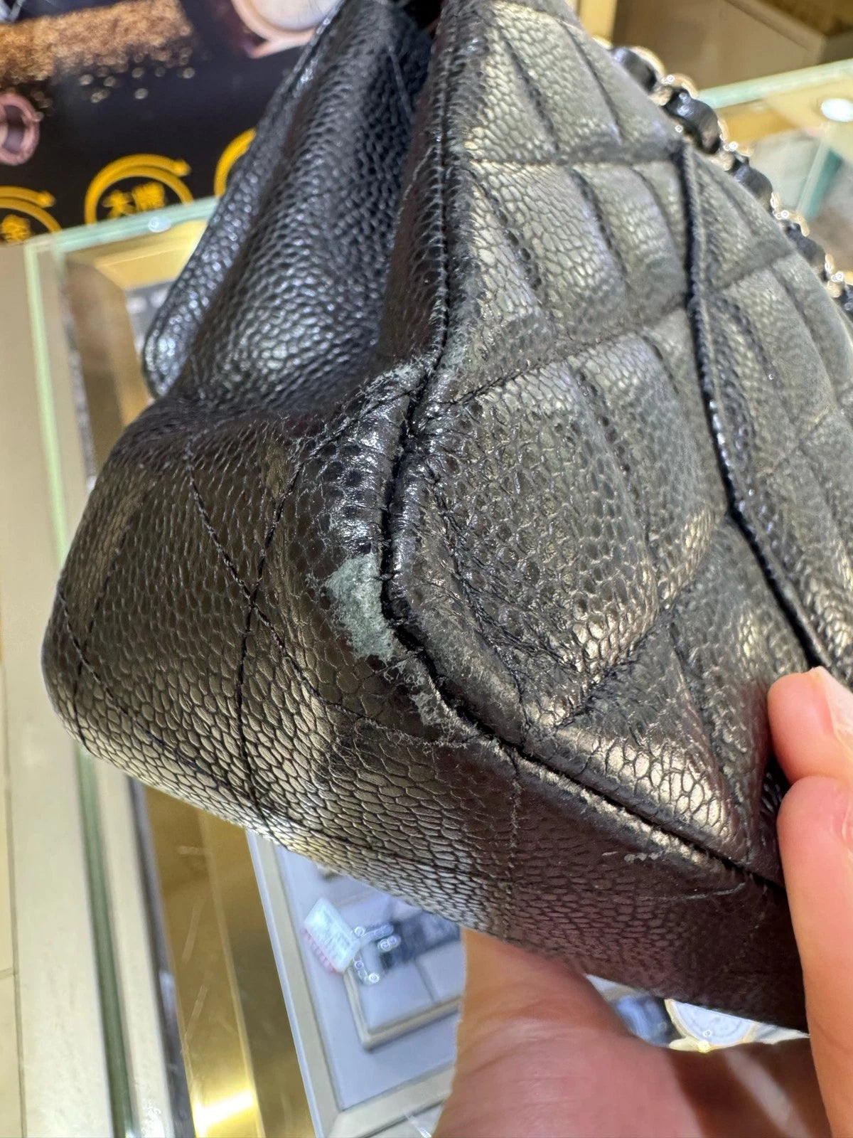 Chanel Medium Flap Black Leather Shoulder Crossbody Bag Excellent