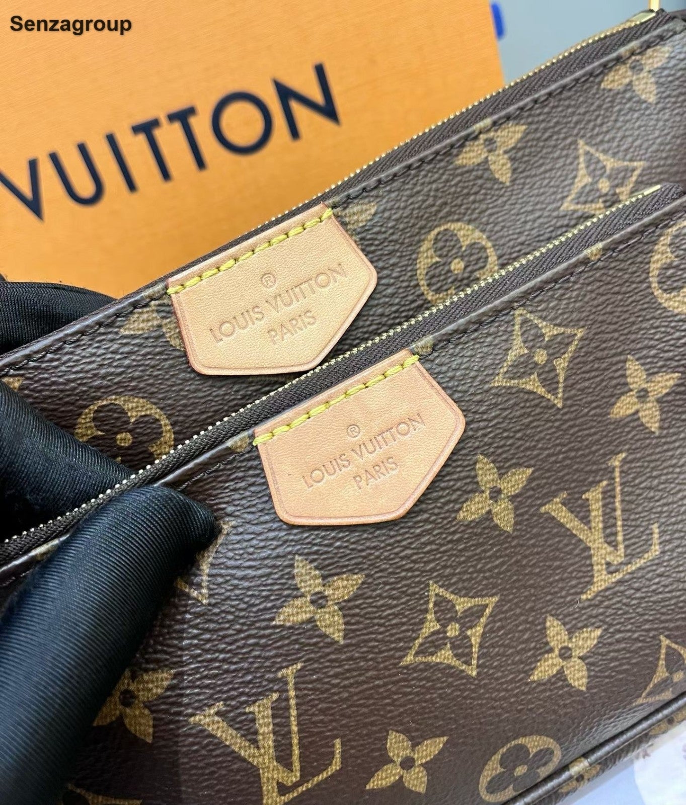 Louis Vuitton Multi Pochette Monogram Chain Shoulder Crossbody Brown Gold Women