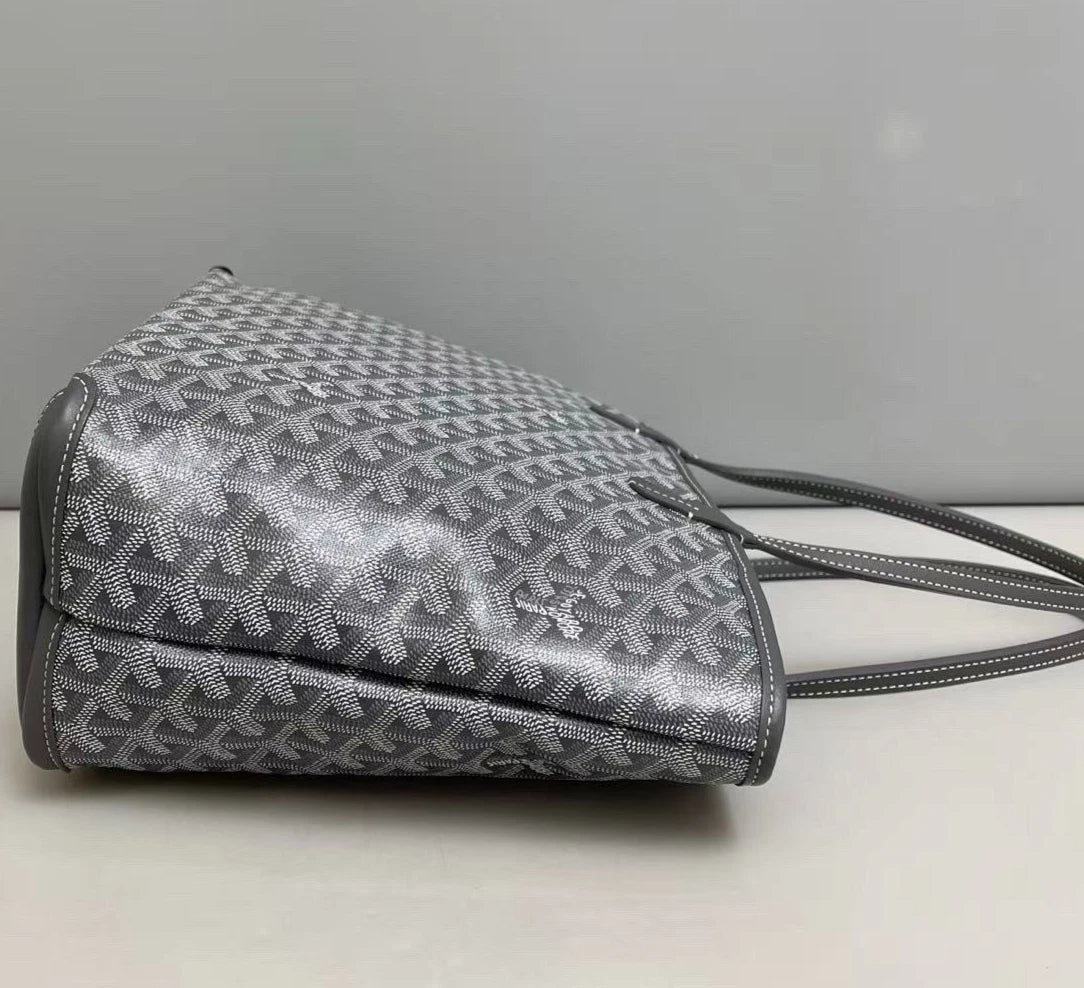 Goyard Monogram Tote Shooping Bag Shoulder Bag Gray Women Fashion