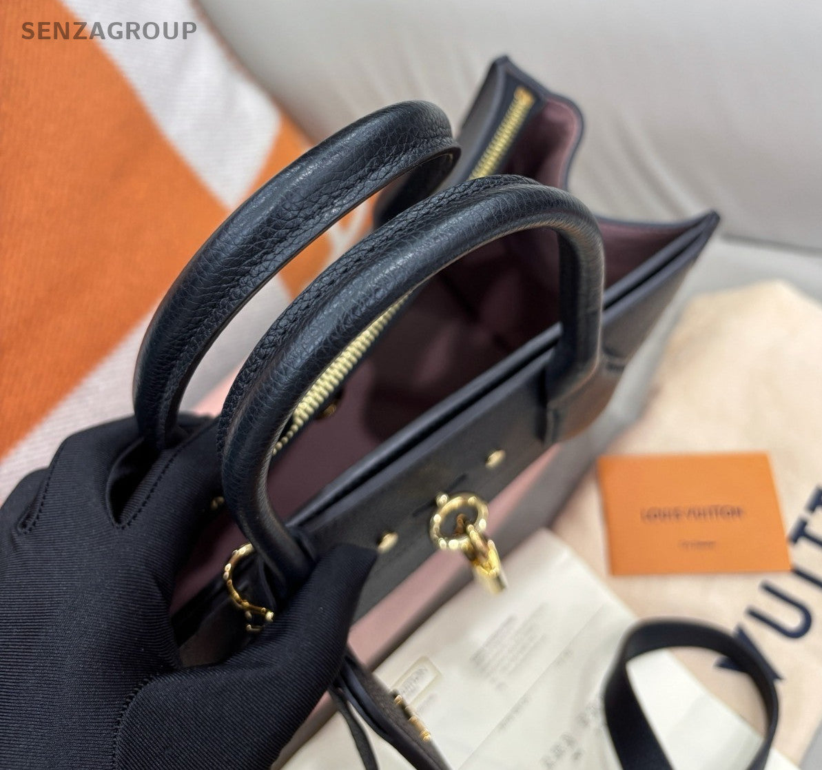 Louis Vuitton City Steamer Top Handle 2way Shoulder Handbag Pink Black Women