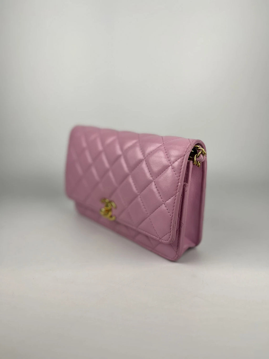 CHANEL Purple Leather WOC Crossbody Bag For Women