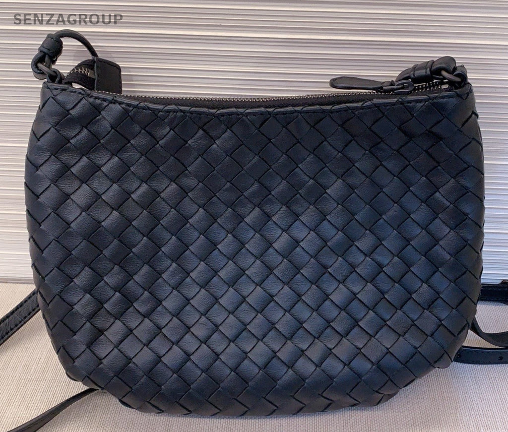 Bottega Veneta PM Intrecciato Shoulder Crossbody Bag Black Women