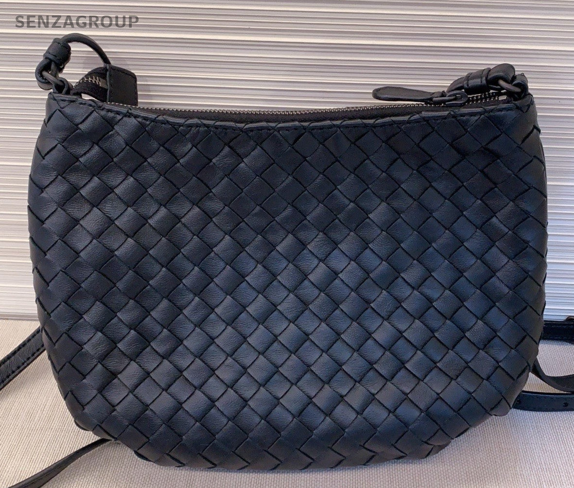 Bottega Veneta PM Intrecciato Shoulder Crossbody Bag Black Women