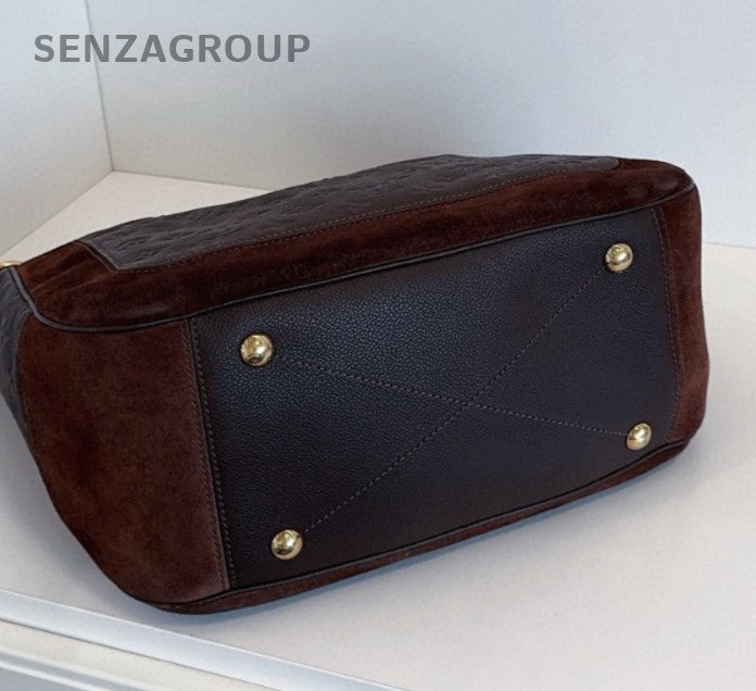 Louis Vuitton Audacieuse MM Hobo Top Handle Bag Shoulder Bag Brown Gold Women