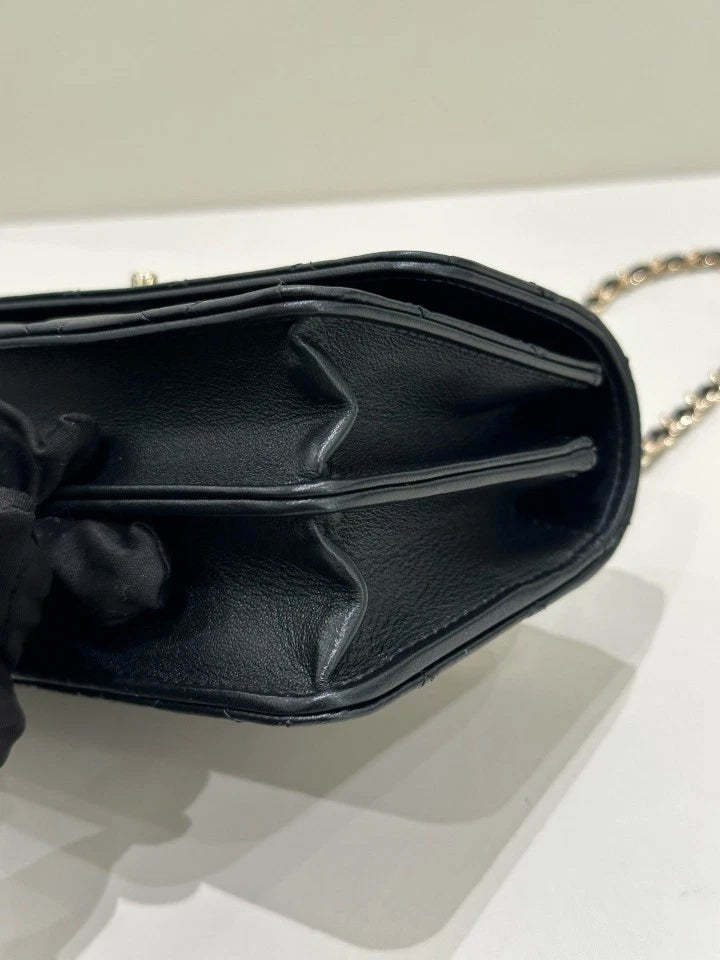 CHANEL Women's Leather Top Handle WOC Crossbody Bag