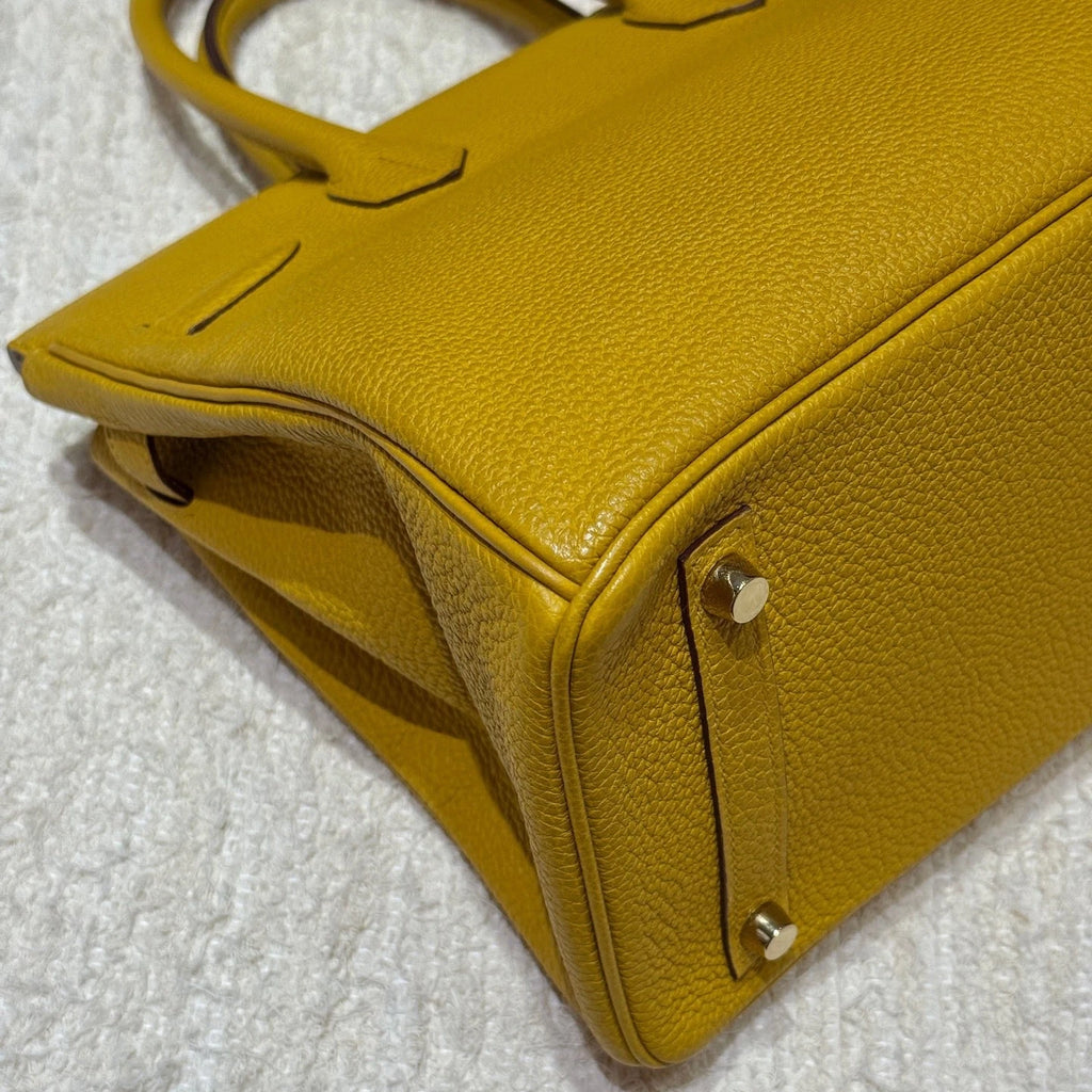 Hermes Birkin30 Top Handle Bag Yellow Gold Used Women Classic