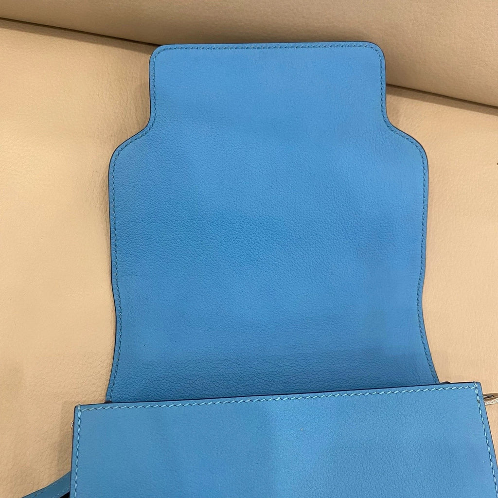 Hermes Roulis19 Women Blue Leather Shoulder Crossbody Bag