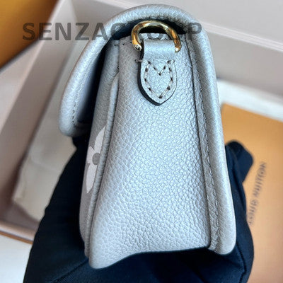 Louis Vuitton Mini Monogram Baguette Bag Grey Gold Crossbody Women