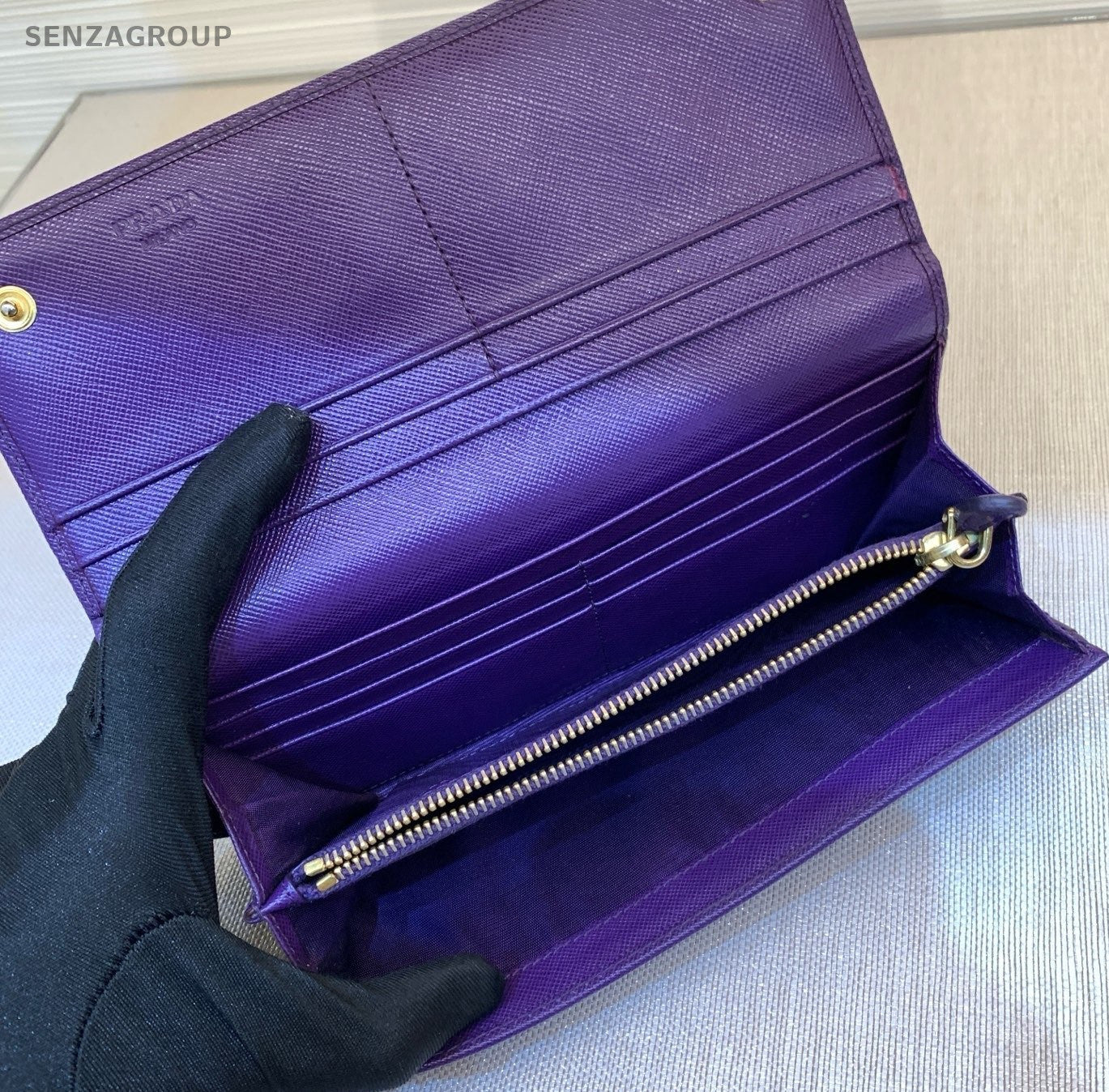Prada Clutch Wallet Dark Rare Purple Women