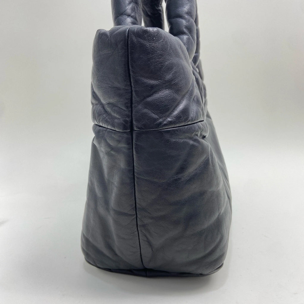 Chanel Black Lambskin Down Puffer Tote Bag For Women