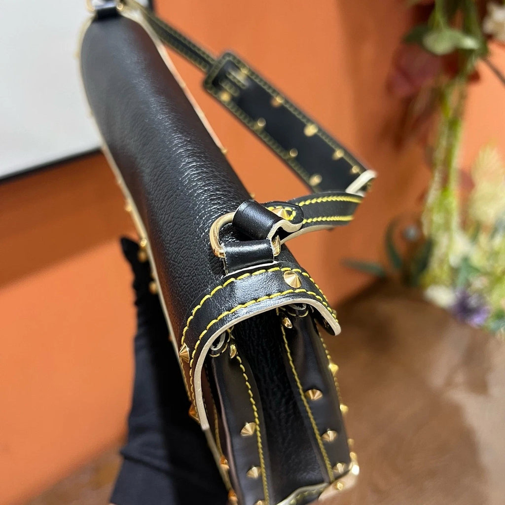 Louis Vuitton Souhali Black Gold Mini Goatskin Handbag For Women