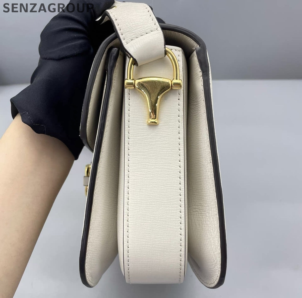 Gucci 1955 Horsebit Medium Shoulder Bag White GG Supreme