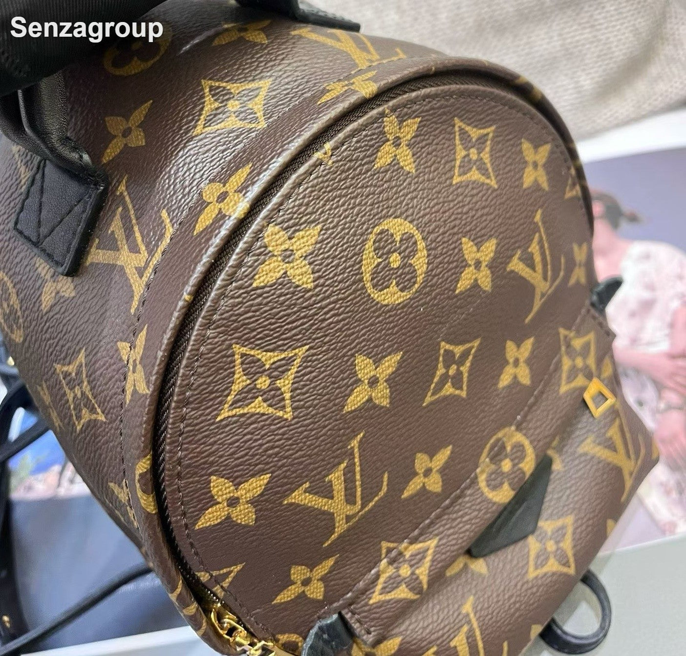 Louis Vuitton Monogram Canvas Mini Backpack Brown Gold Used Women Classic