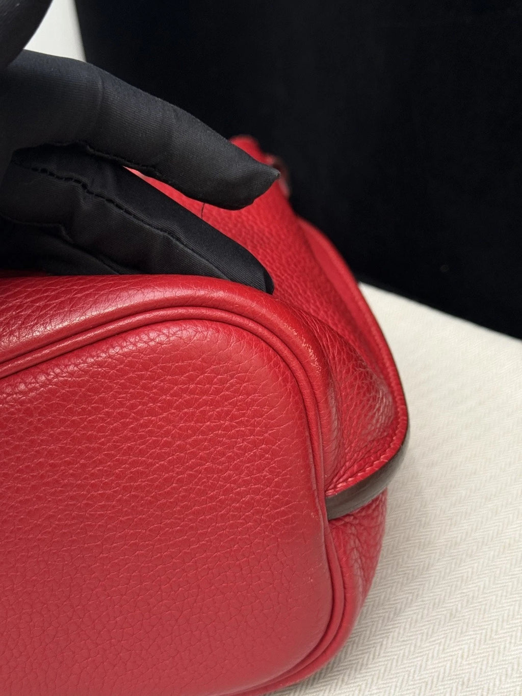 Good Condition Hermes So Kelly22 Shoulder Bag Red Silver Hardware