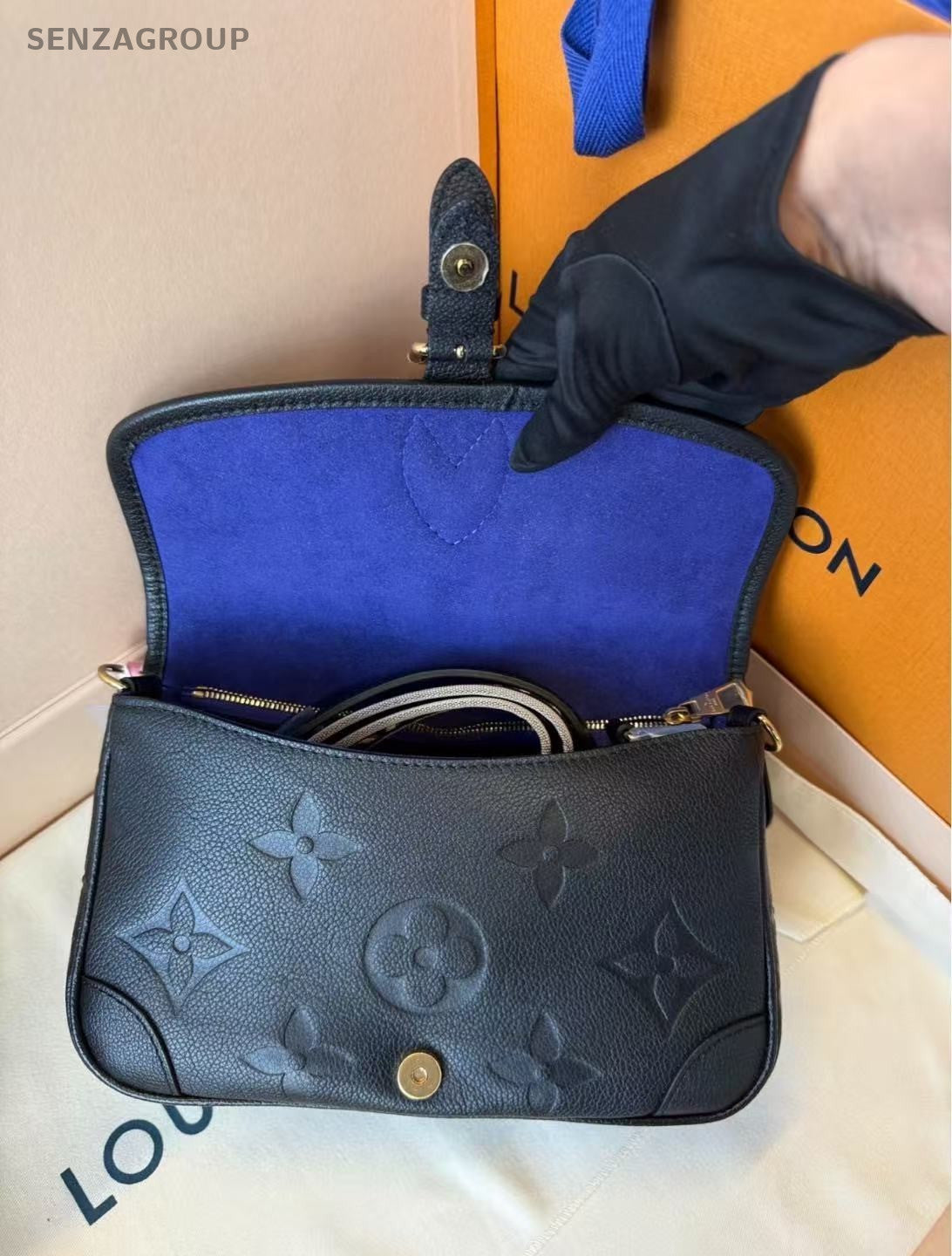 Louis Vuitton Diane Monogram Empreinte Calfskin 2way Shoulder bag Black Women