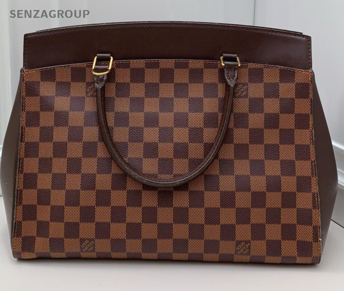 Louis Vuitton Damier 2Way Top Handle Bag Shoulder Bag Brown Gold Women Classic