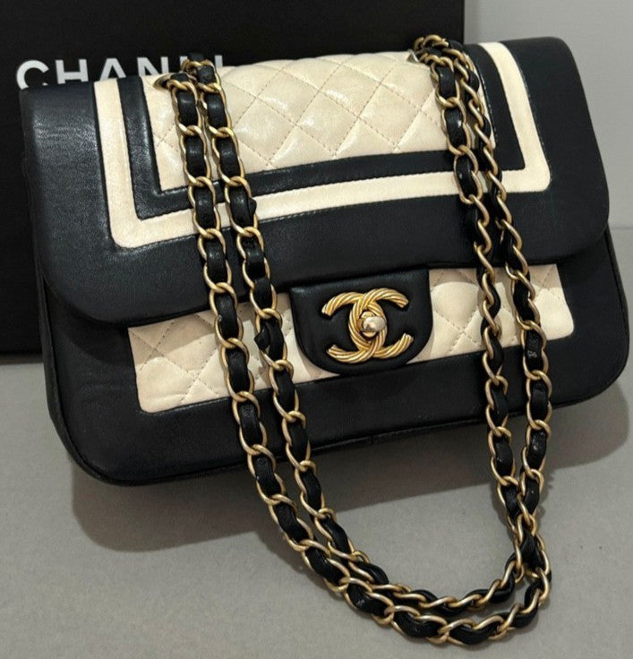CHANEL Classic Flap Chain CC Shoulder bag Panda Color Women