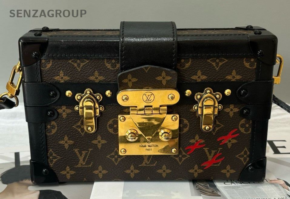 Louis Vuitton Petit Mal Trunk Monogram Shoulder Bag Crossbody Brown Gold Women