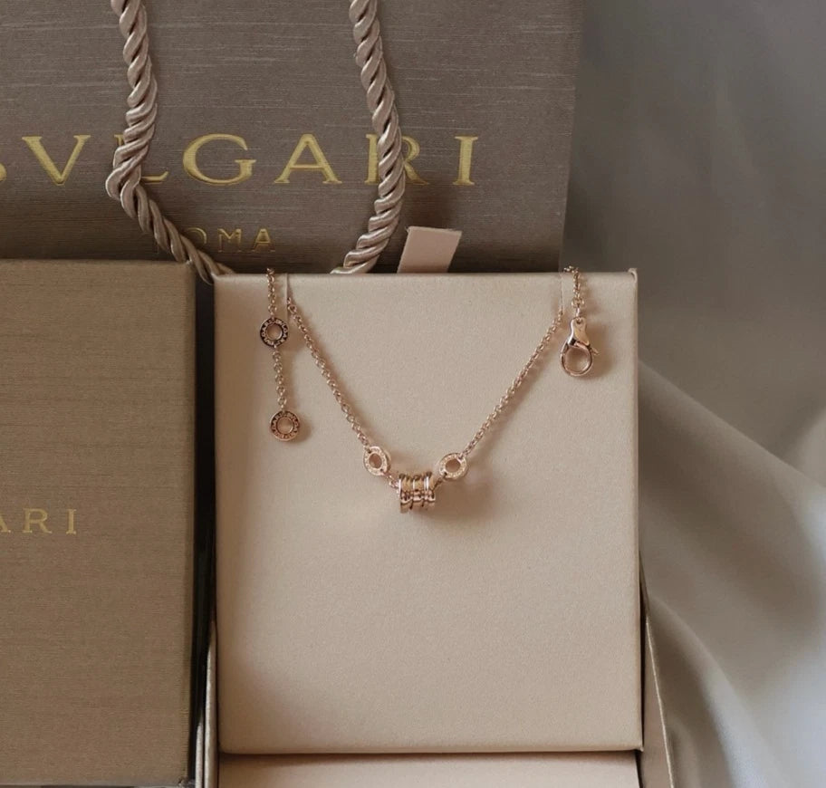 Excellent Bvlgari B.zero1 18K Rose Gold Spring Bracelet Size ML