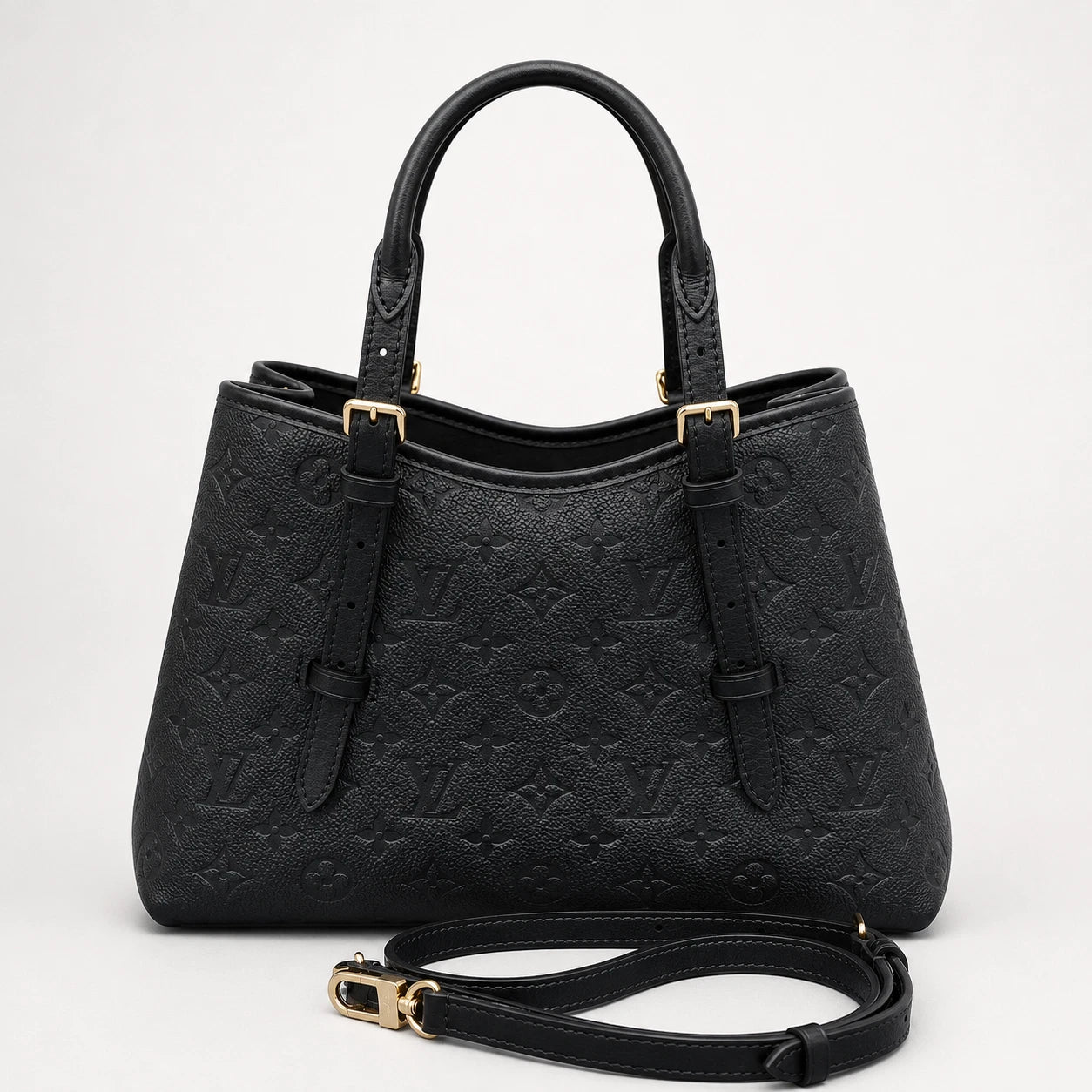Louis Vuitton Monogram Black Empreinte Babylon Tote Handbag Excellent