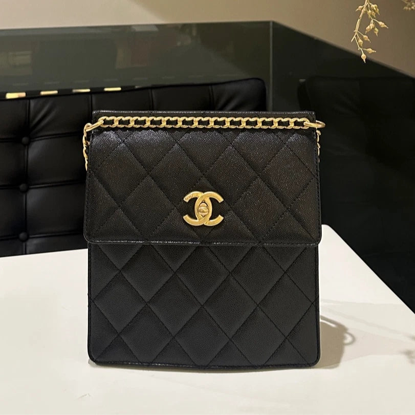 Authentic CHANEL Black Calfskin Backpack