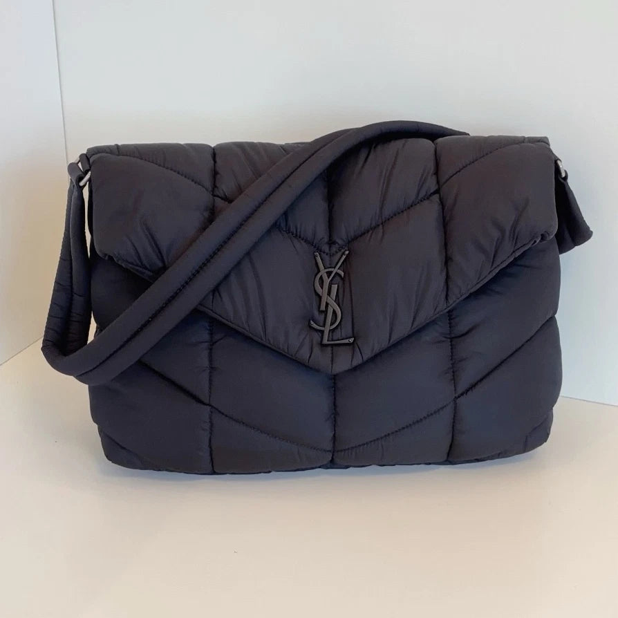 Saint Laurent Puffer Econyl Nylon So Black Shoulder Bag Black Unisex Classic