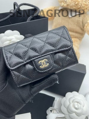 Chanel Quilted Black Gold Wallet on Chain WOC Classic Women's Bag