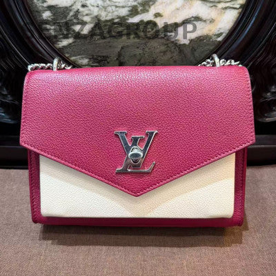 Louis Vuitton MY LOCK ME Red & White Leather Chain Crossbody Bag Small
