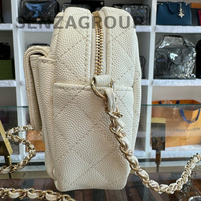 Chanel Quilted Mini Camera Bag Silver Chain Crossbody Bag for Women
