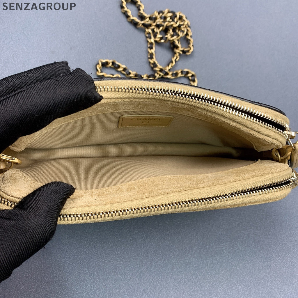 Chanel Suede & Leather Dual Zip Camera Bag Chain Shoulder Crossbody