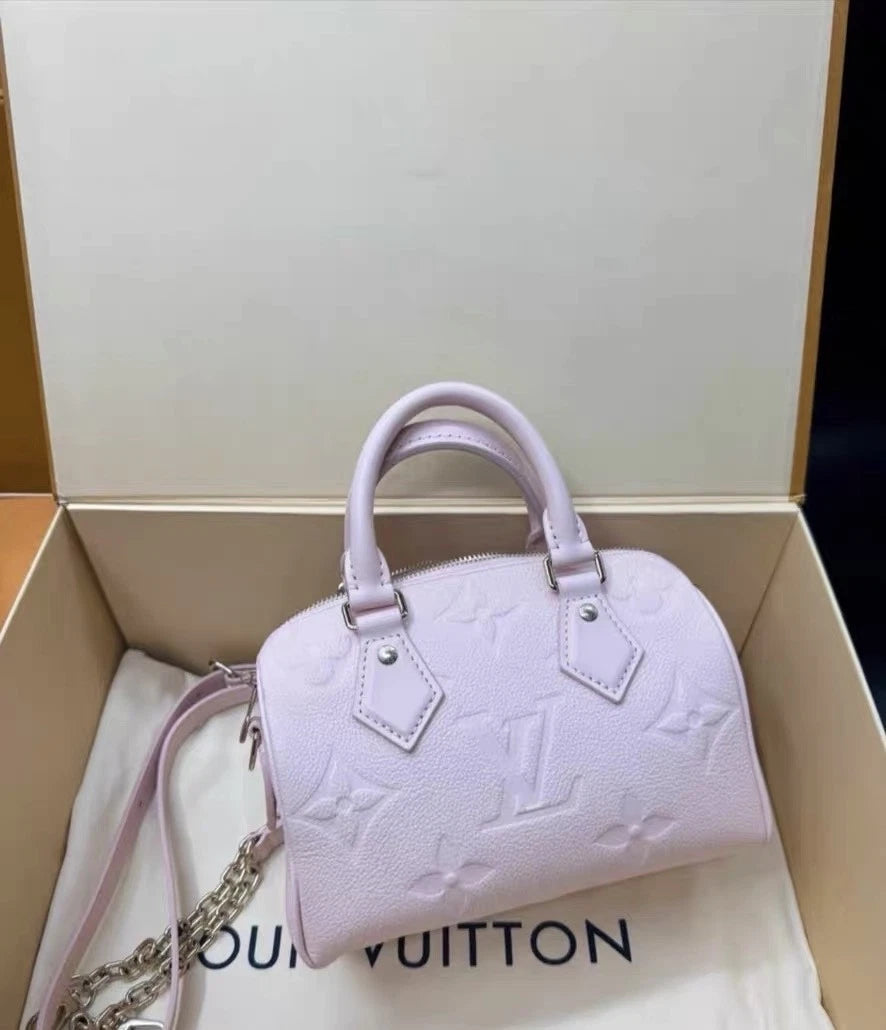 Louis Vuitton Speedy20 Pink Leather Handbag For Women