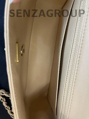 Chanel Classic Flap Mini Lambskin Brown Gold Chain Shoulder Bag