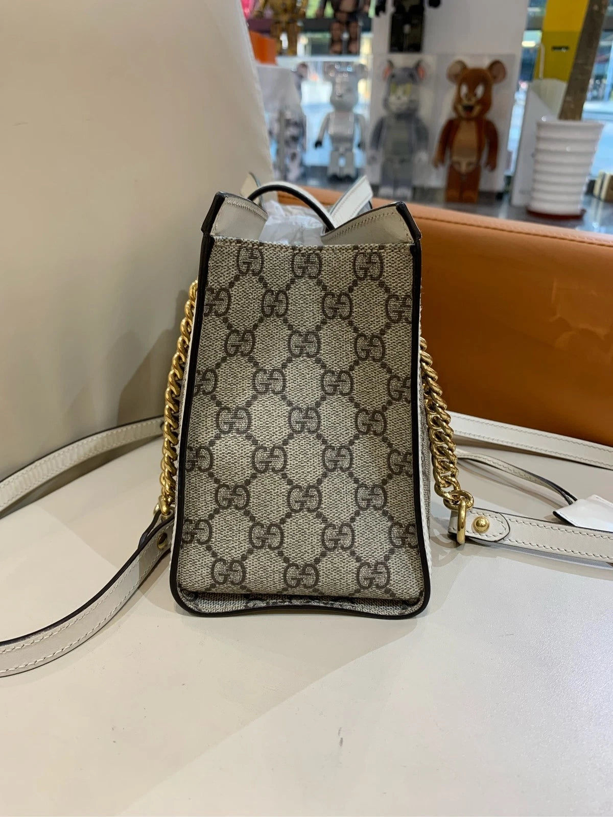 GUCCI Padlock Small GG Supreme Canvas Shoulder Bag For Women