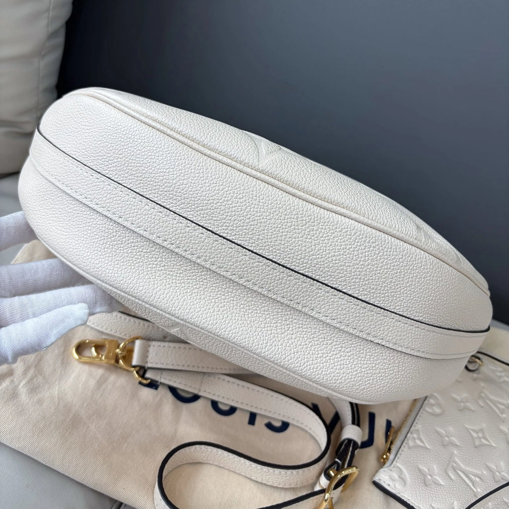 Authentic Louis Vuitton Loop Hobo White Monogram Empreinte Shoulder Bag GHW