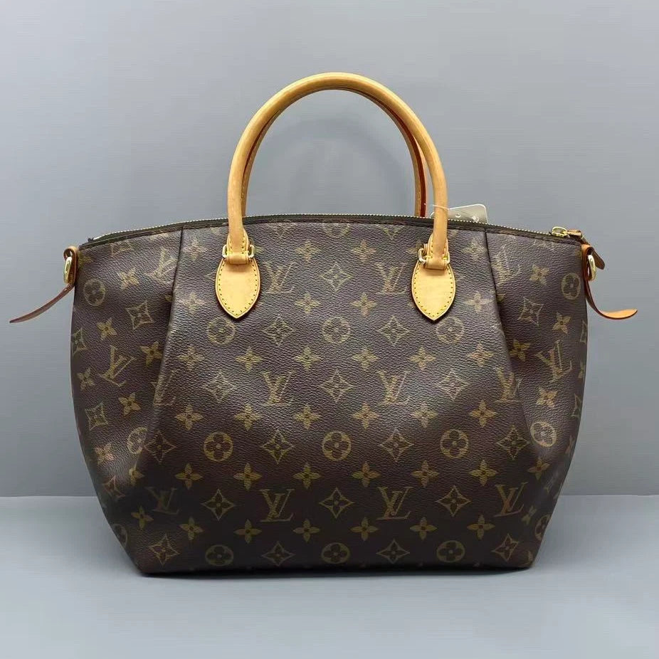 Louis Vuitton Tivoli MM Monogram Top Handle Crossbody Brown Gold Women Classic