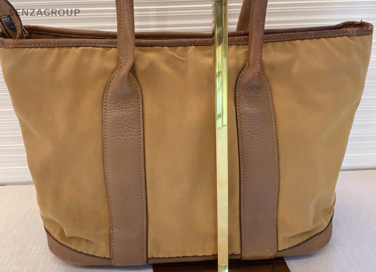HERMES Garden Vintage Tote Shoulder Bag Brown Used Women Classic
