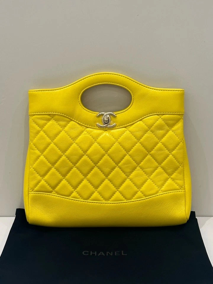 CHANEL 31Bag Mini Yellow Tote Shoulder Bag For Women