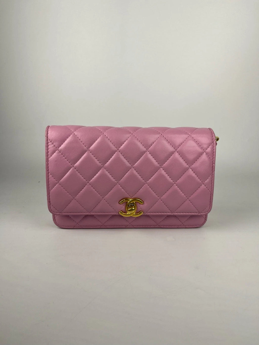 CHANEL Purple Leather WOC Crossbody Bag For Women