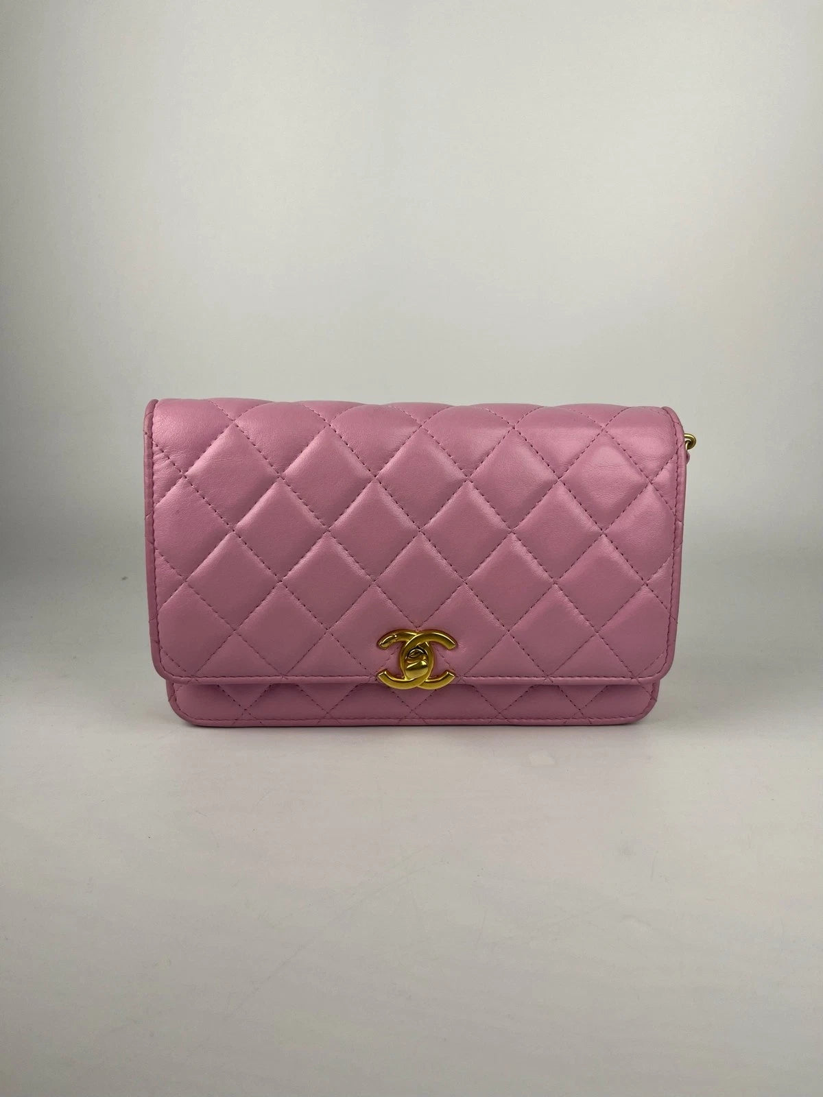CHANEL Purple Leather WOC Crossbody Bag For Women
