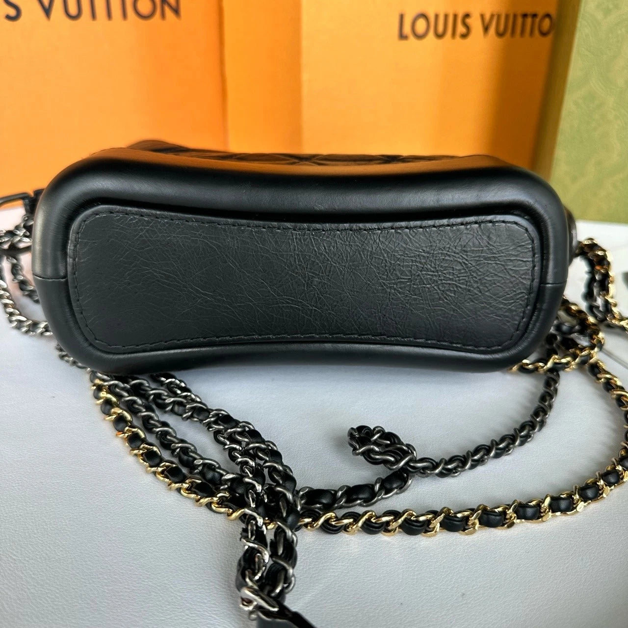 CHANEL Black Leather Gabrielle Shoulder Crossbody For Women