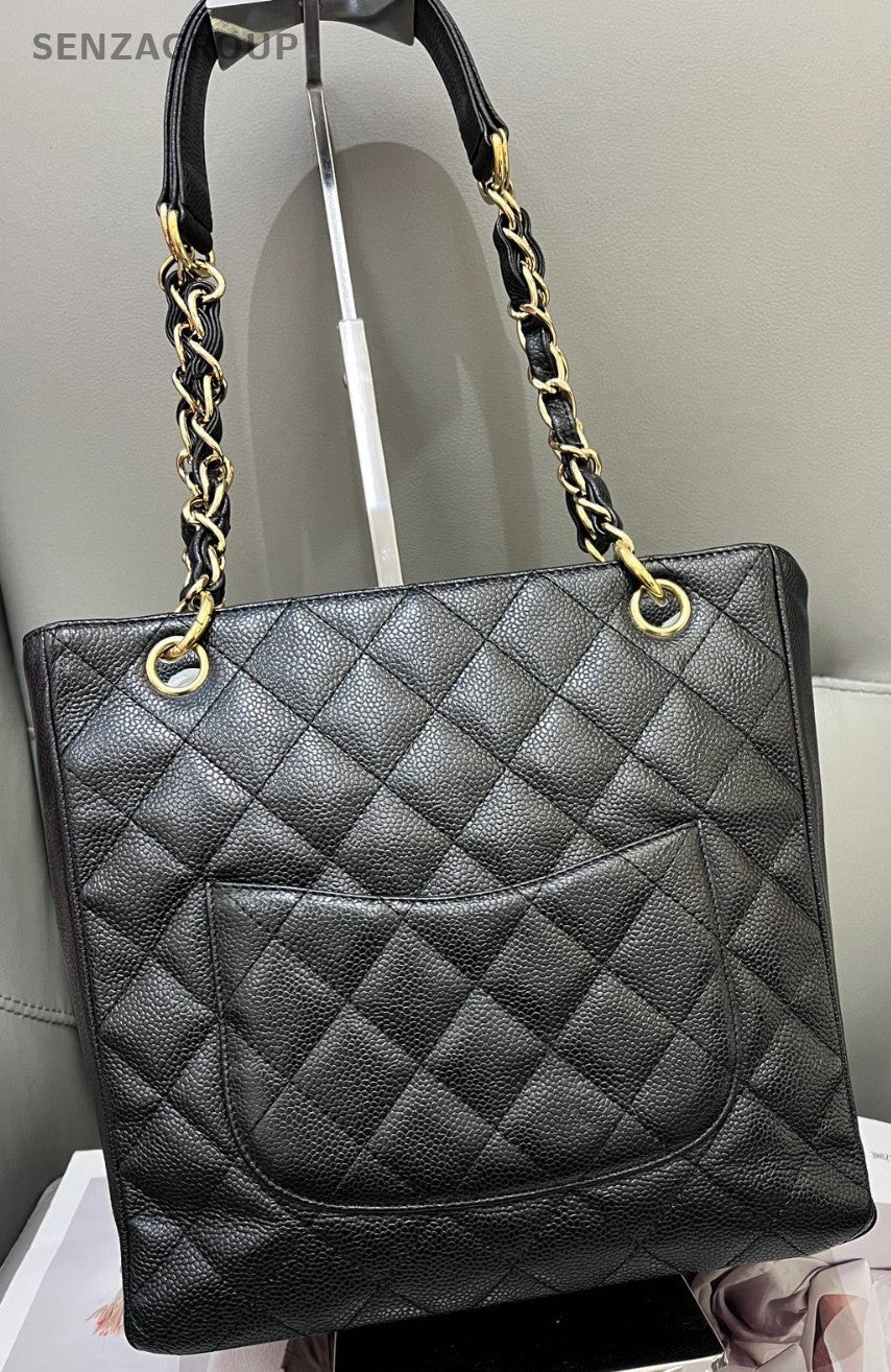 CHANEL Classic PST Black gold Shoulder handbag