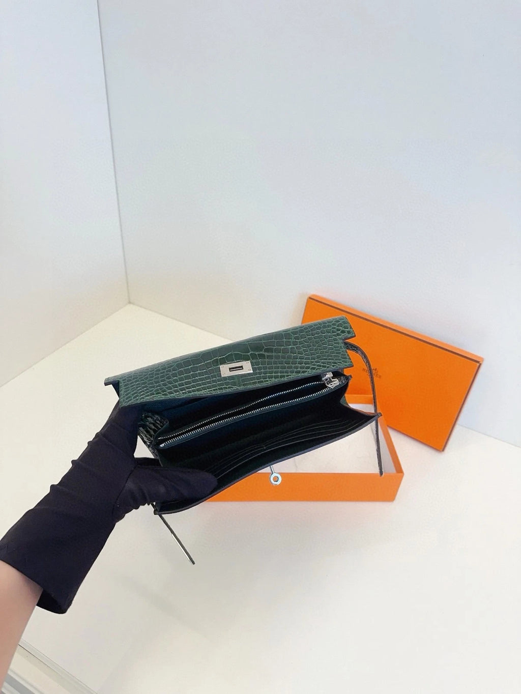 Hermes Kelly Green Long Wallet For Women