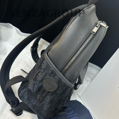 Dior Explorer Oblique Mirage Backpack Black Silver Calfskin Unisex