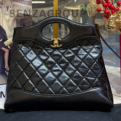 Chanel 31 Bag Small Black Gold Lambskin Shoulder Crossbody Classic