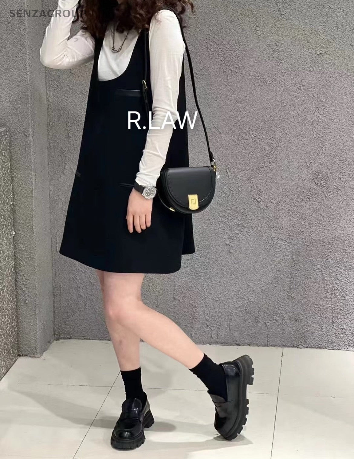 FENDI Moonligth Leather Black gold Saddle bag Shoulder bag Crossbody