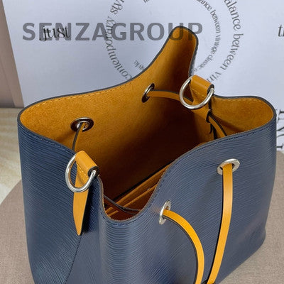 Louis Vuitton NeoNoe BB Blue Epi Leather Bucket Bag Silver Hardware