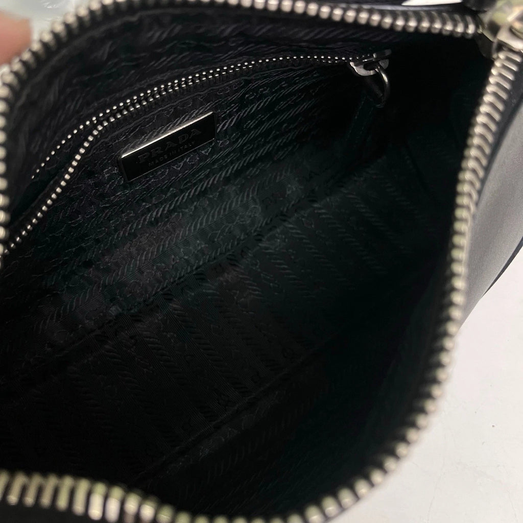 Prada Vintage Hobo Black Shoulder Bag Crossbody Bag Women