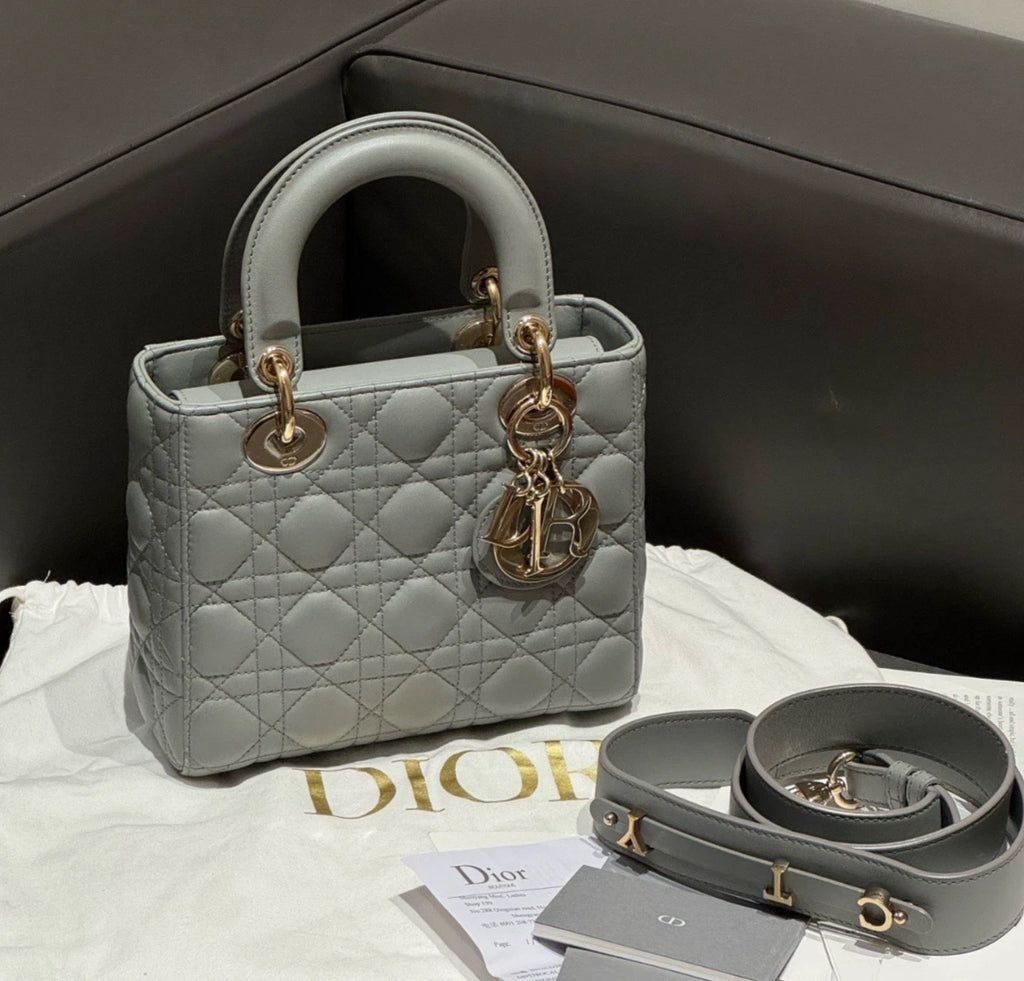 Christian Dior Lady Dior 2Ways Top Handle Bag Crossbody Women Dior Cannage